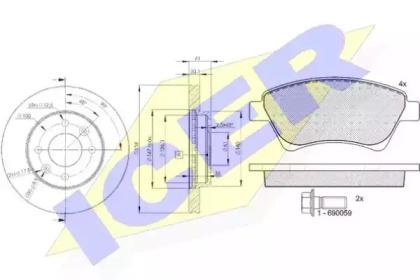 Icer 31579-6572 Комплект гальмівних дисків з колодками