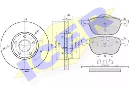 Icer 31617-3963 Brake set discs pads