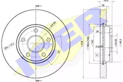 Icer 78BD3963-2 Brake disc