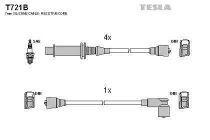 Tesla blatna T721B Zuendkabel Tesla blatna T721B Zuendkabel