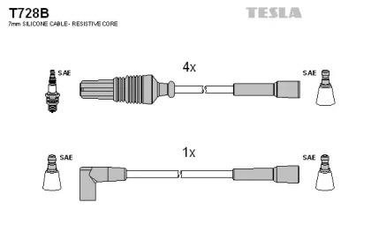 Tesla blatna T728B Провода высоковольтные системы зажигания Tesla blatna T728B Провода высоковольтные системы зажигания