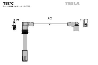 Tesla blatna T887C Дроти високовольтні системи запалювання Tesla blatna T887C Дроти високовольтні системи запалювання