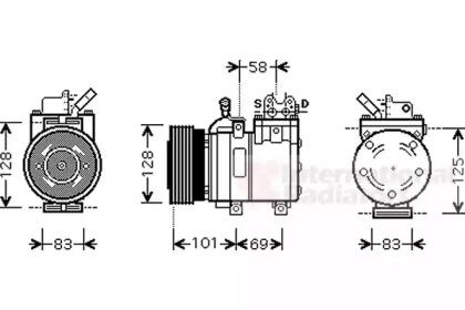 Van Wezel 8200K166 Компресор кондиціонера Van Wezel 8200K166 Компресор кондиціонера
