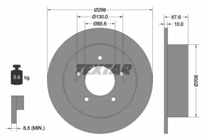 Textar 92198703 Brake disc