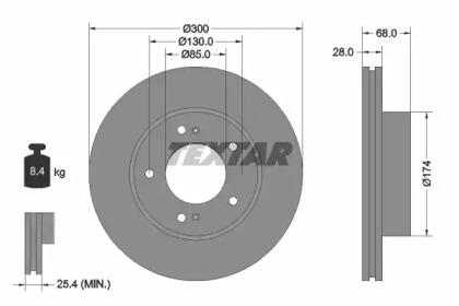 Textar 92203003 Brake disc