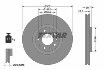 Textar 92220803 Brake disc Textar 92220803 Brake disc