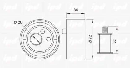 IPD 14-0060 Ролик натяжний ременя ГРМ IPD 14-0060 Ролик натяжний ременя ГРМ