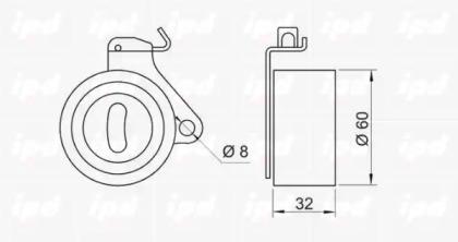 IPD 14-0186 Ролик натяжний ременя ГРМ