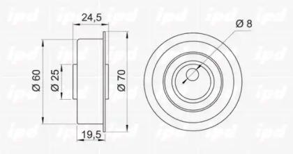 IPD 14-0187 Ролик натяжителя IPD 14-0187 Ролик натяжителя