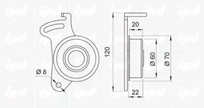 IPD 14-0199 Ролик натяжний ременя ГРМ IPD 14-0199 Ролик натяжний ременя ГРМ