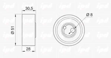 IPD 14-0233 Ролик натяжний ременя ГРМ IPD 14-0233 Ролик натяжний ременя ГРМ
