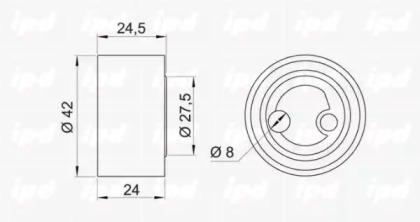 IPD 14-0234 Ролик натяжний ременя ГРМ IPD 14-0234 Ролик натяжний ременя ГРМ
