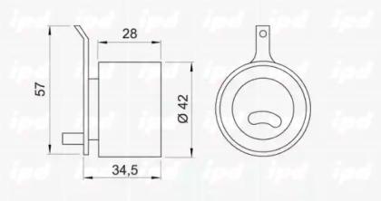 IPD 14-0273 Ролик натяжний ременя ГРМ IPD 14-0273 Ролик натяжний ременя ГРМ