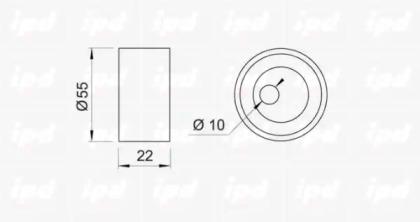 IPD 14-0334 Ролик натяжний ременя ГРМ IPD 14-0334 Ролик натяжний ременя ГРМ