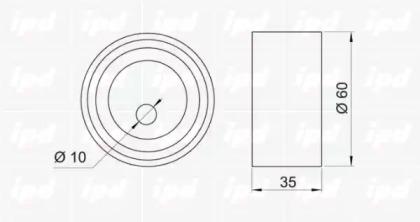 IPD 14-0396 Ролик натяжний ременя ГРМ IPD 14-0396 Ролик натяжний ременя ГРМ