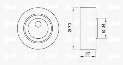 IPD 14-0410 Ролик натажной ремня поликлинового IPD 14-0410 Ролик натажной ремня поликлинового