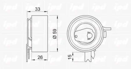 IPD 14-0447 Ролик натяжной ремня ГРМ IPD 14-0447 Ролик натяжной ремня ГРМ