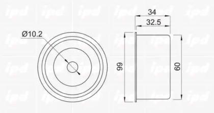 IPD 14-0632 Ролик натяжний ременя ГРМ IPD 14-0632 Ролик натяжний ременя ГРМ