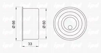 IPD 14-0727 Ролик натяжний ременя ГРМ