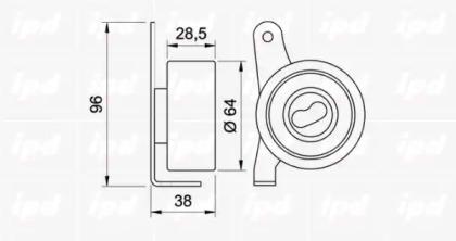 IPD 14-0822 Ролик натяжний ременя ГРМ