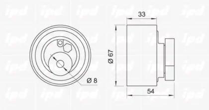 IPD 14-0828 Ролик натяжной ремня ГРМ