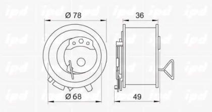 IPD 14-0853 Ролик натяжителя IPD 14-0853 Ролик натяжителя
