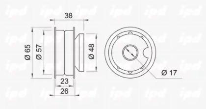 IPD 14-0926 Ролик обводной ремня грм