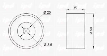 IPD 14-0956 Ролик натяжний ременя поліклинового IPD 14-0956 Ролик натяжний ременя поліклинового