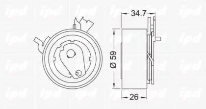 IPD 14-1032 Ролик натяжителя IPD 14-1032 Ролик натяжителя