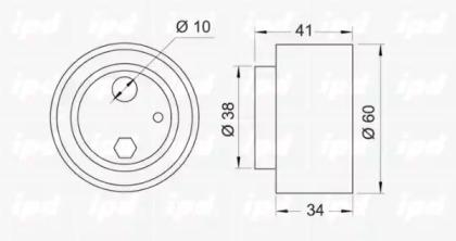 IPD 14-1065 Ролик натяжной ремня ГРМ IPD 14-1065 Ролик натяжной ремня ГРМ