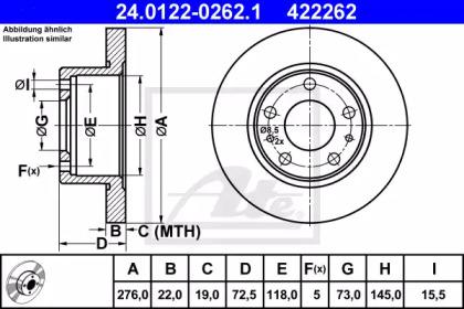 Ate 24.0122-0262.1 Brake disc Ate 24.0122-0262.1 Brake disc