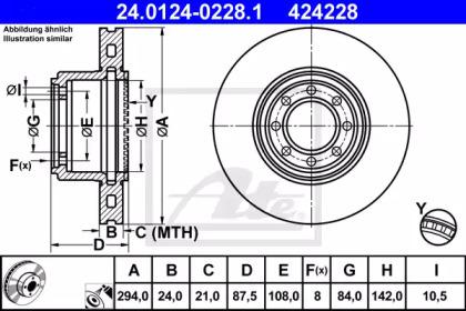 Ate 24.0124-0228.1 Brake disc Ate 24.0124-0228.1 Brake disc