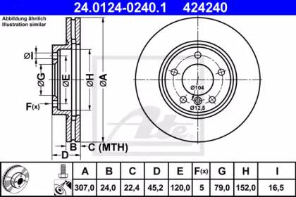 Ate 24.0124-0240.1 Brake disc