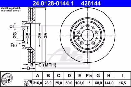 Ate 24.0128-0144.1 Brake disc Ate 24.0128-0144.1 Brake disc