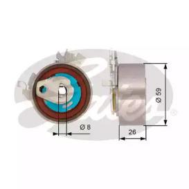 Gates T43154 Ролик натяжний ременя ГРМ Gates T43154 Ролик натяжний ременя ГРМ