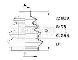 Borg & Beck BCB1008 Пыльник приводного вала Borg & Beck BCB1008 Пыльник приводного вала