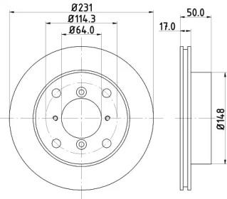 Hella 8DD 355 103-921 Brake disc