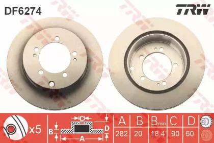 TRW DF6274 Brake disc TRW DF6274 Brake disc