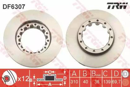 TRW DF6307S Brake disc