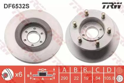 TRW DF6532S Brake disc TRW DF6532S Brake disc