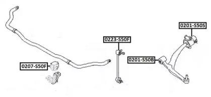 Akitaka 0223S50F Тяга стабілізатора підвіски Akitaka 0223S50F Тяга стабілізатора підвіски