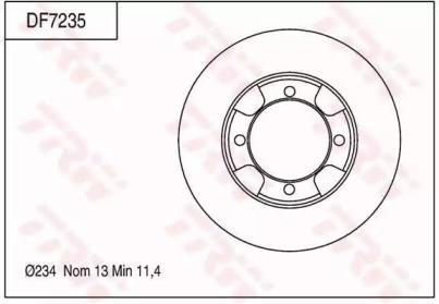 TRW DF7235 Brake disc TRW DF7235 Brake disc
