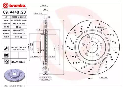 Brembo 09.A448.21 Brake disc Brembo 09.A448.21 Brake disc