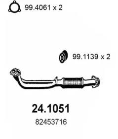 Asso 24.1051 Exhaust pipe Asso 24.1051 Exhaust pipe