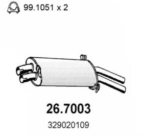 Asso 26.7003 Глушник вихлопних газів кінцевий Asso 26.7003 Глушник вихлопних газів кінцевий