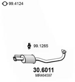 Asso 30.6011 Muffler assy front Asso 30.6011 Muffler assy front