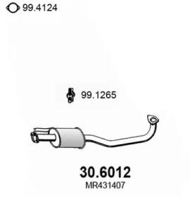 Asso 30.6012 Muffler assy front Asso 30.6012 Muffler assy front