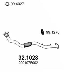 Asso 32.1028 Exhaust pipe Asso 32.1028 Exhaust pipe