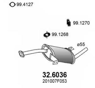 Asso 32.6036 Muffler assy front