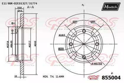 Maxtech 855004.0000 Диск гальмівний Maxtech 855004.0000 Диск гальмівний